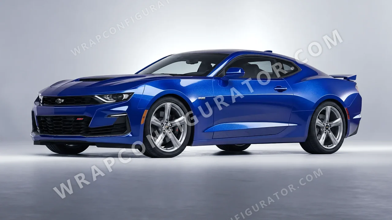Blue Chevrolet Camaro SS 2020 wrapped in Inozetek Dynamic PPF Blue Raspberry DPPF914
