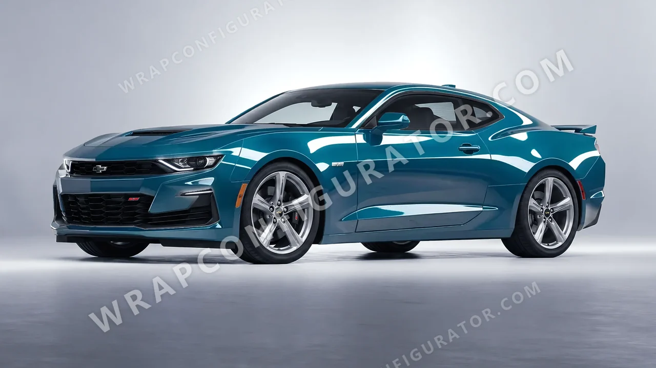 Blue Chevrolet Camaro SS 2020 wrapped in Inozetek Dynamic PPF Empire Blue EMC101