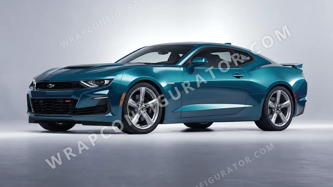 Blue Chevrolet Camaro SS 2020 wrapped in KPMF Excelsior Blue K75441