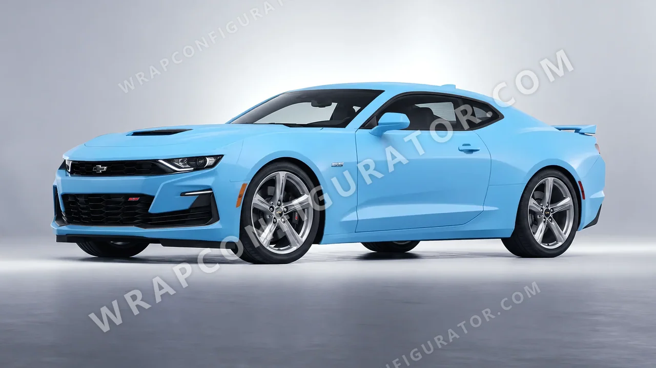 Blue Chevrolet Camaro SS 2020 wrapped in KPMF Matt Palladian Blue K75517