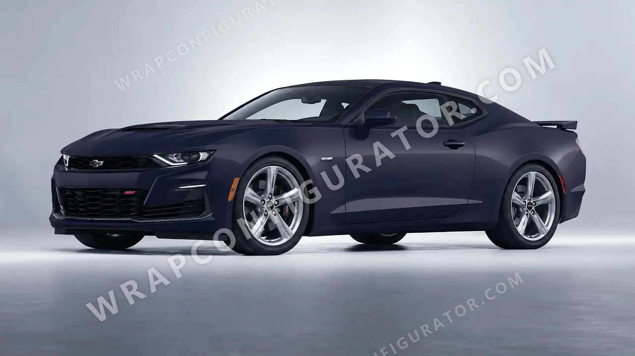 Blue Chevrolet Camaro SS 2020 wrapped in KPMF Matt Tempest Blue K75513