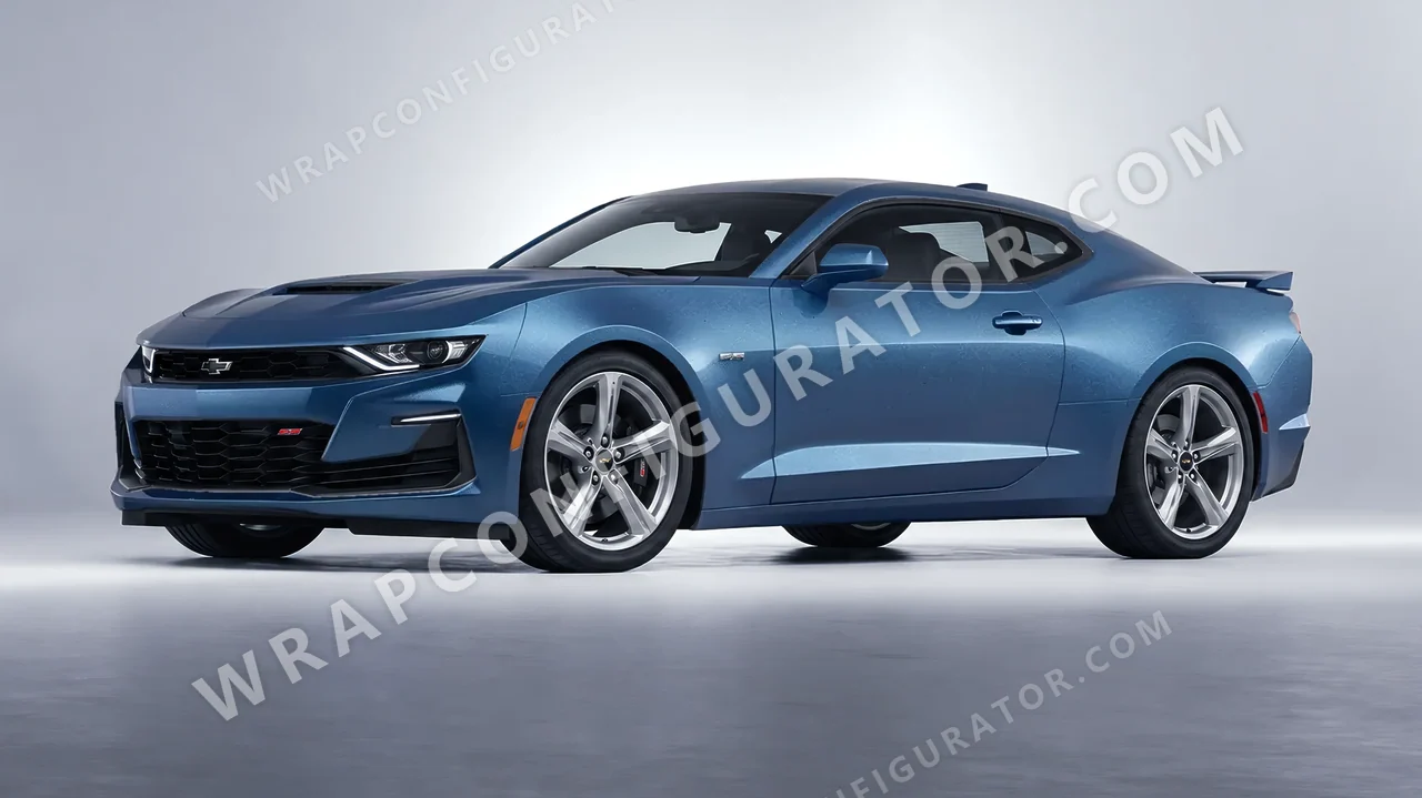 Blue Chevrolet Camaro SS 2020 wrapped in KPMF Matt Trenton Blue K75544