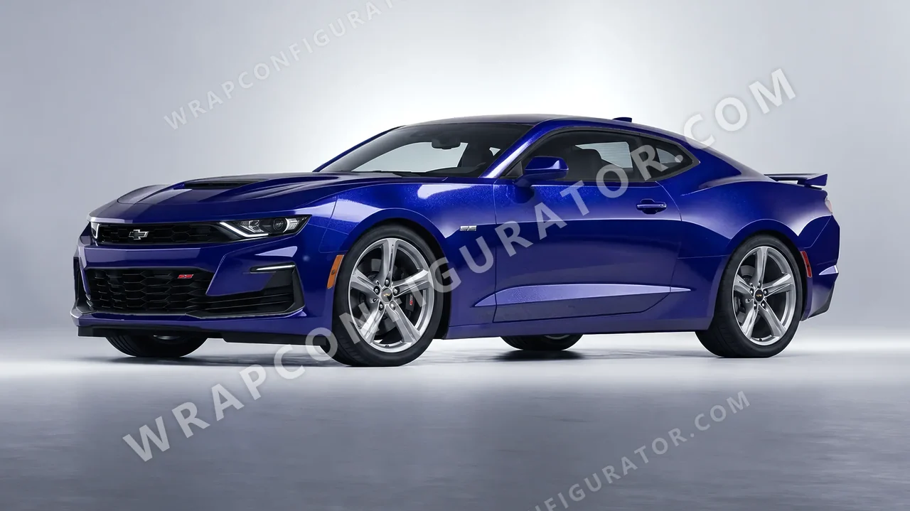 Blue Chevrolet Camaro SS 2020 wrapped in KPMF Opulent Indigo K75452