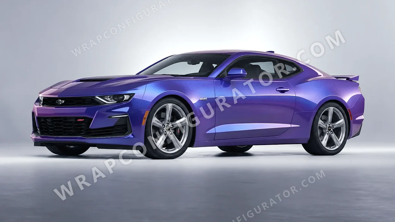 Blue Chevrolet Camaro SS 2020 wrapped in KPMF Twilight Sky K75417