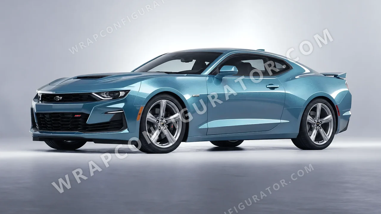 Blue Chevrolet Camaro SS 2020 wrapped in ORACAL Ballistic Blue 970RA-571G