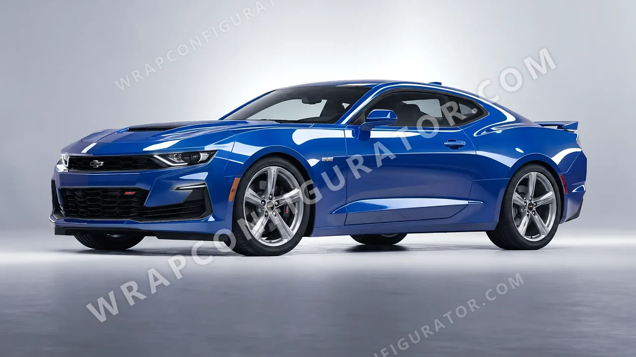 Blue Chevrolet Camaro SS 2020 wrapped in ORACAL Blue 970RA-067G