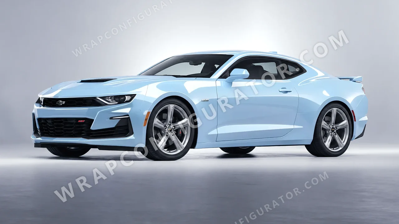 Blue Chevrolet Camaro SS 2020 wrapped in ORACAL Dove Blue 970RA-195G