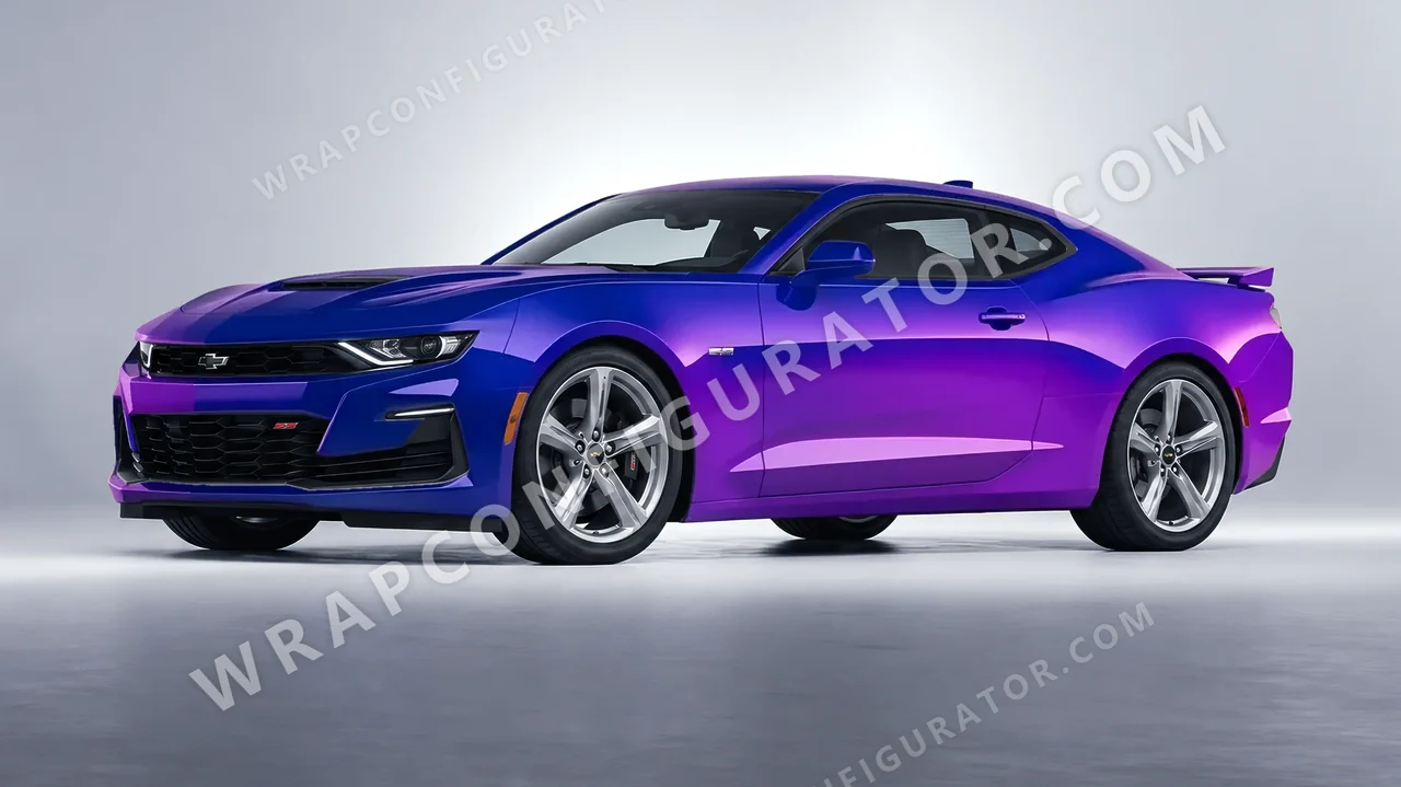 Blue Chevrolet Camaro SS 2020 wrapped in ORACAL Gloss Ultramarine Violet 970RA-319G