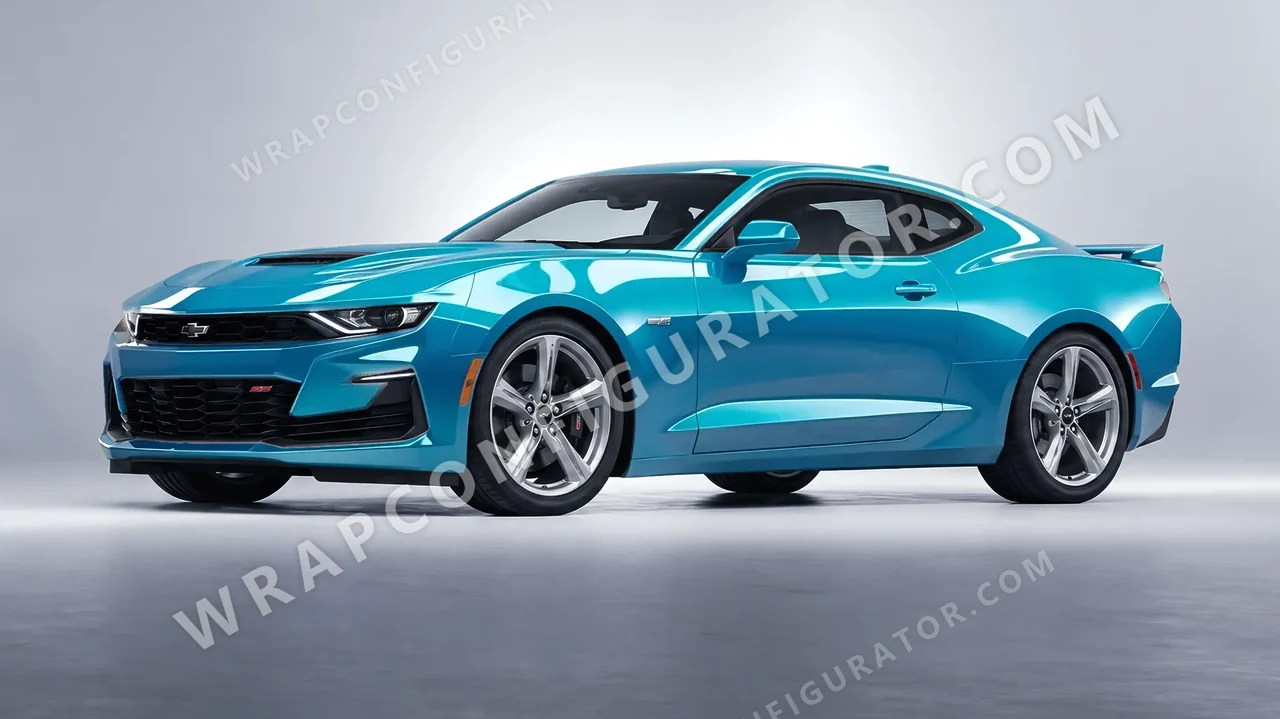 Blue Chevrolet Camaro SS 2020 wrapped in ORACAL Lagoon 970RA-553G