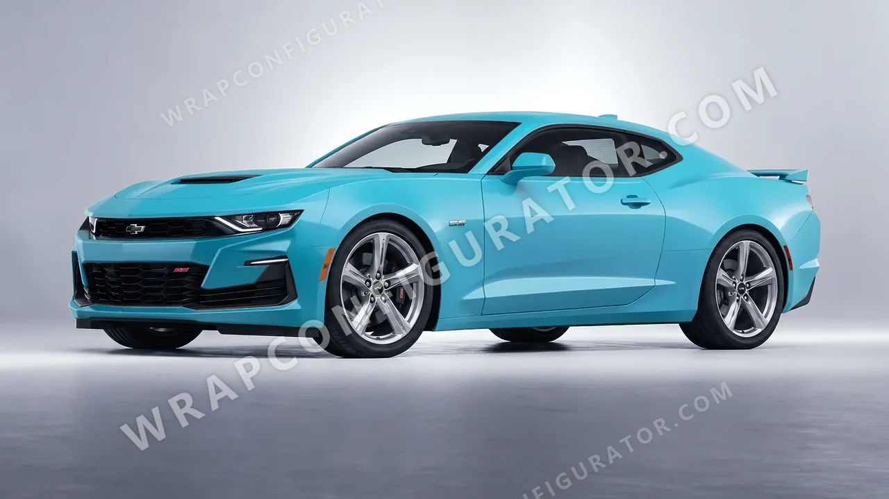 Blue Chevrolet Camaro SS 2020 wrapped in ORACAL Lagoon 970RA-553M