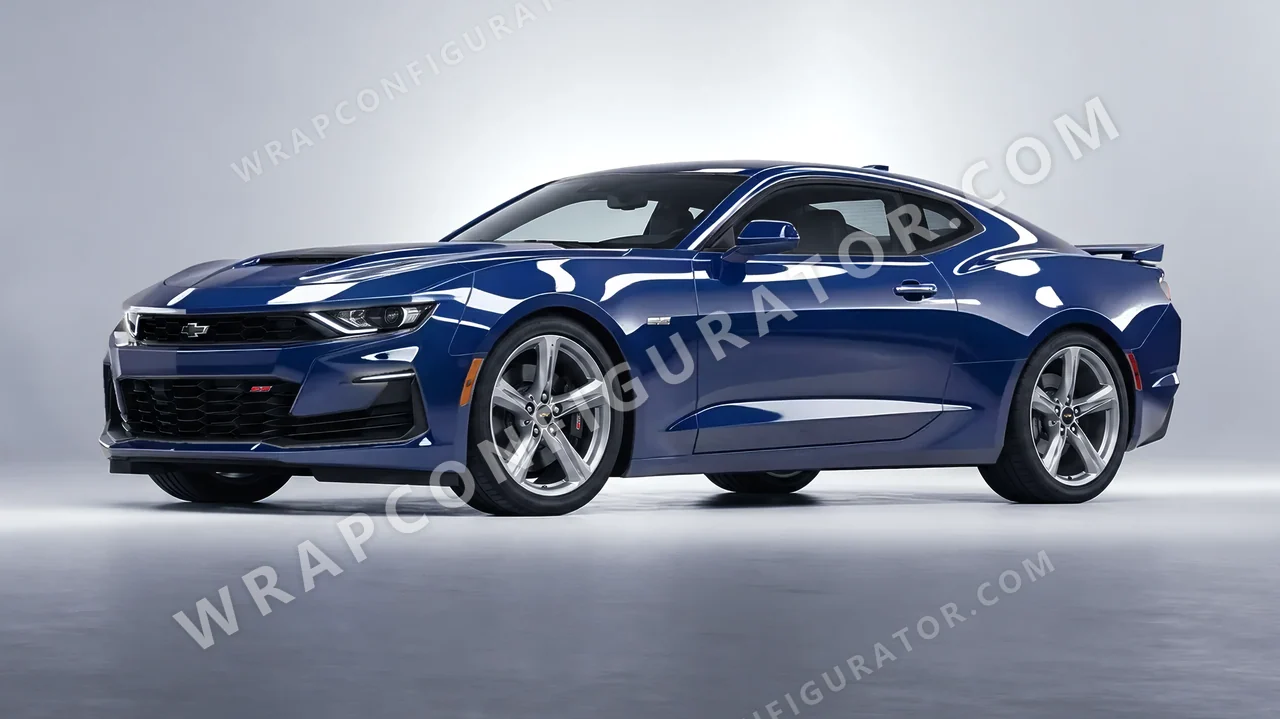 Blue Chevrolet Camaro SS 2020 wrapped in ORACAL Light Navy 970RA-564G