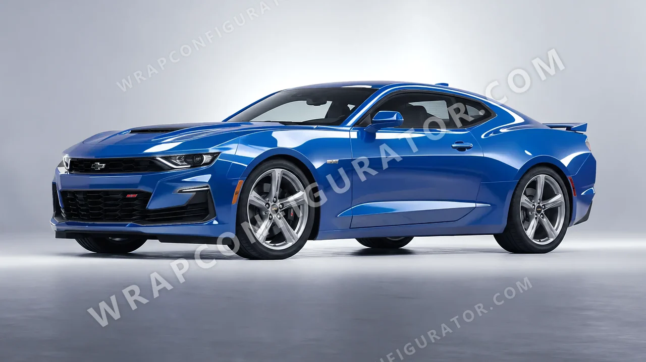 Blue Chevrolet Camaro SS 2020 wrapped in ORACAL Police Blue 970RA-572G