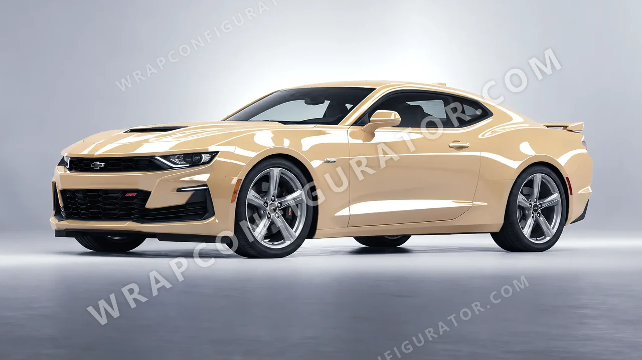 Brown Chevrolet Camaro SS 2020 wrapped in Inozetek Dynamic PPF Sand Dune DPPF919