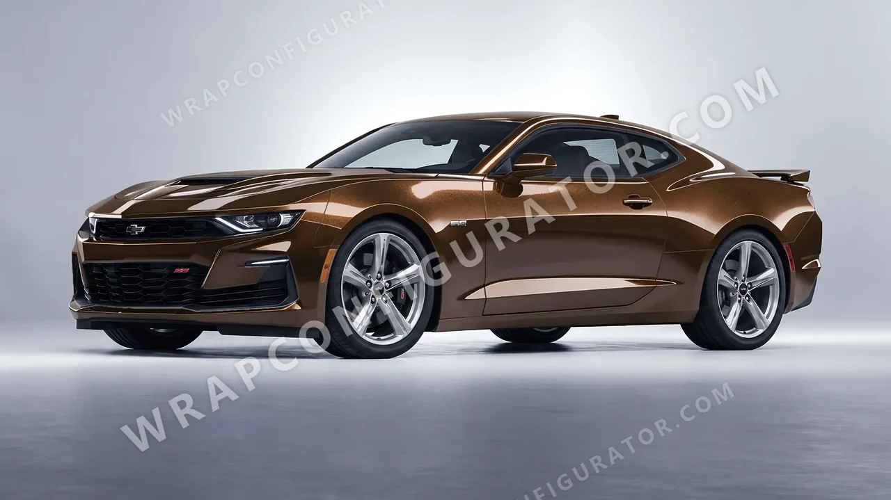 Brown Chevrolet Camaro SS 2020 wrapped in ORACAL Orient Brown 970RA-874G