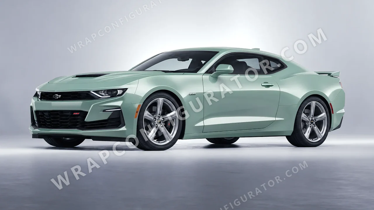 Green Chevrolet Camaro SS 2020 wrapped in Avery Dennison Jade SW900-702-O
