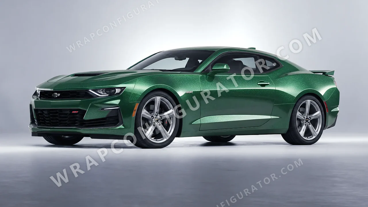 Green Chevrolet Camaro SS 2020 wrapped in Avery Dennison Radioactive SW900-762-M