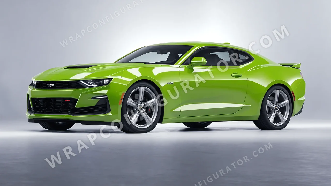 Green Chevrolet Camaro SS 2020 wrapped in Avery Dennison Tropical Vacation Green SW900-701-O