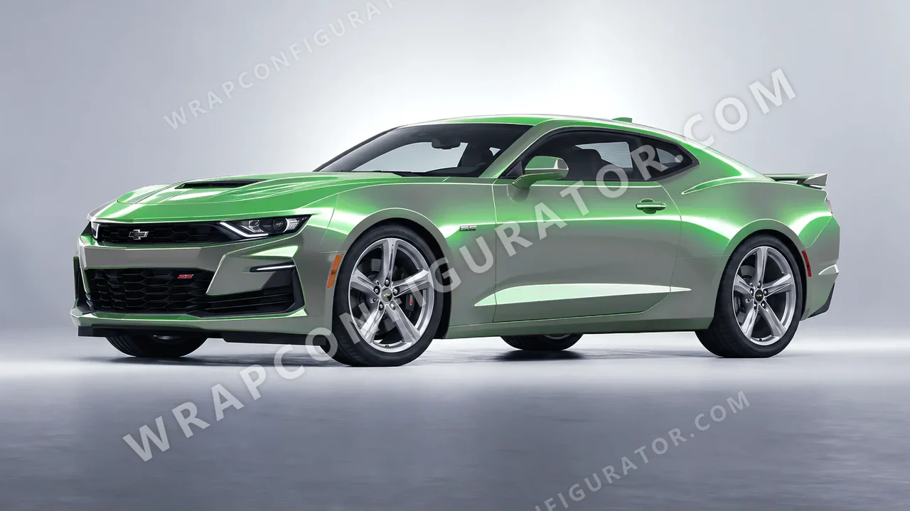 Green Chevrolet Camaro SS 2020 wrapped in Colourshield PPF by HyperPro Gray Green CGM10-P