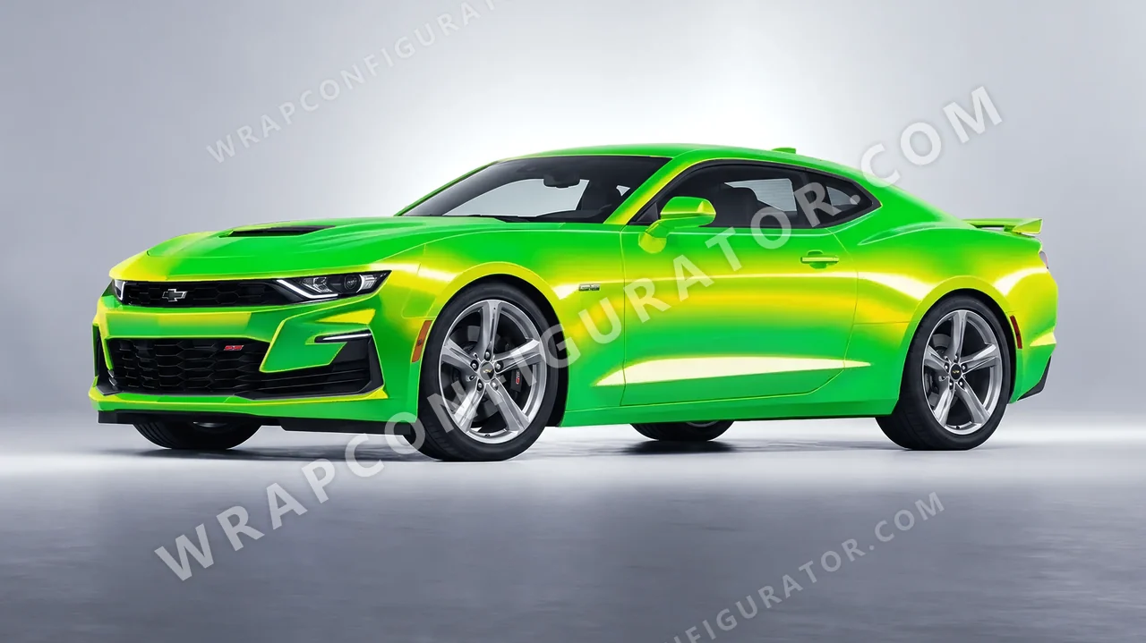 Green Chevrolet Camaro SS 2020 wrapped in Colourshield PPF by HyperPro Green GSF02-P