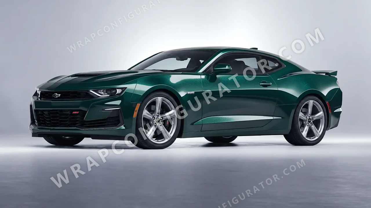 Green Chevrolet Camaro SS 2020 wrapped in Colourshield PPF by HyperPro Green HGM59-P