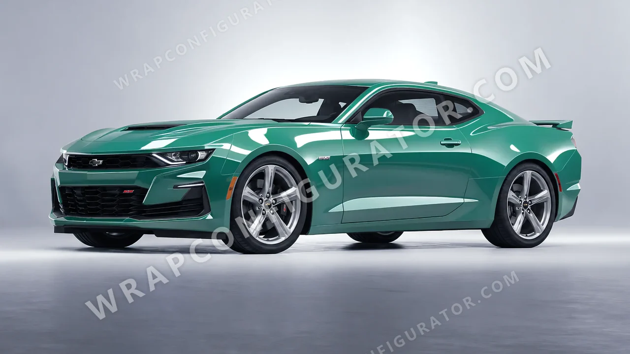 Green Chevrolet Camaro SS 2020 wrapped in Colourshield PPF by HyperPro Jade Green HGF93-P