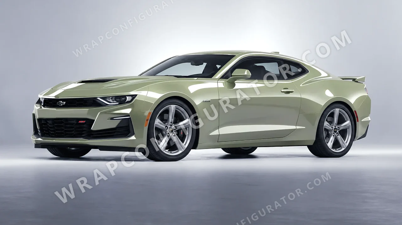 Green Chevrolet Camaro SS 2020 wrapped in Colourshield PPF by HyperPro Light Laurel Green HGM66-P