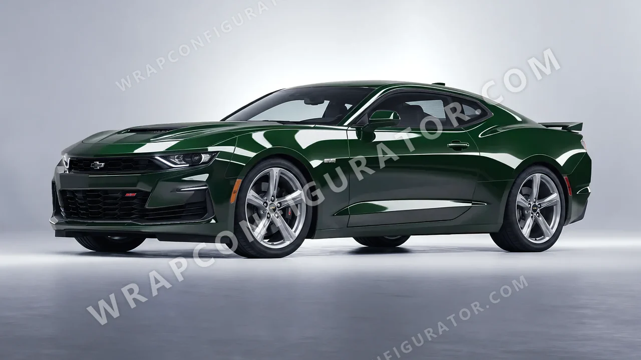 Green Chevrolet Camaro SS 2020 wrapped in Colourshield PPF by HyperPro Racing Green HGF84-P