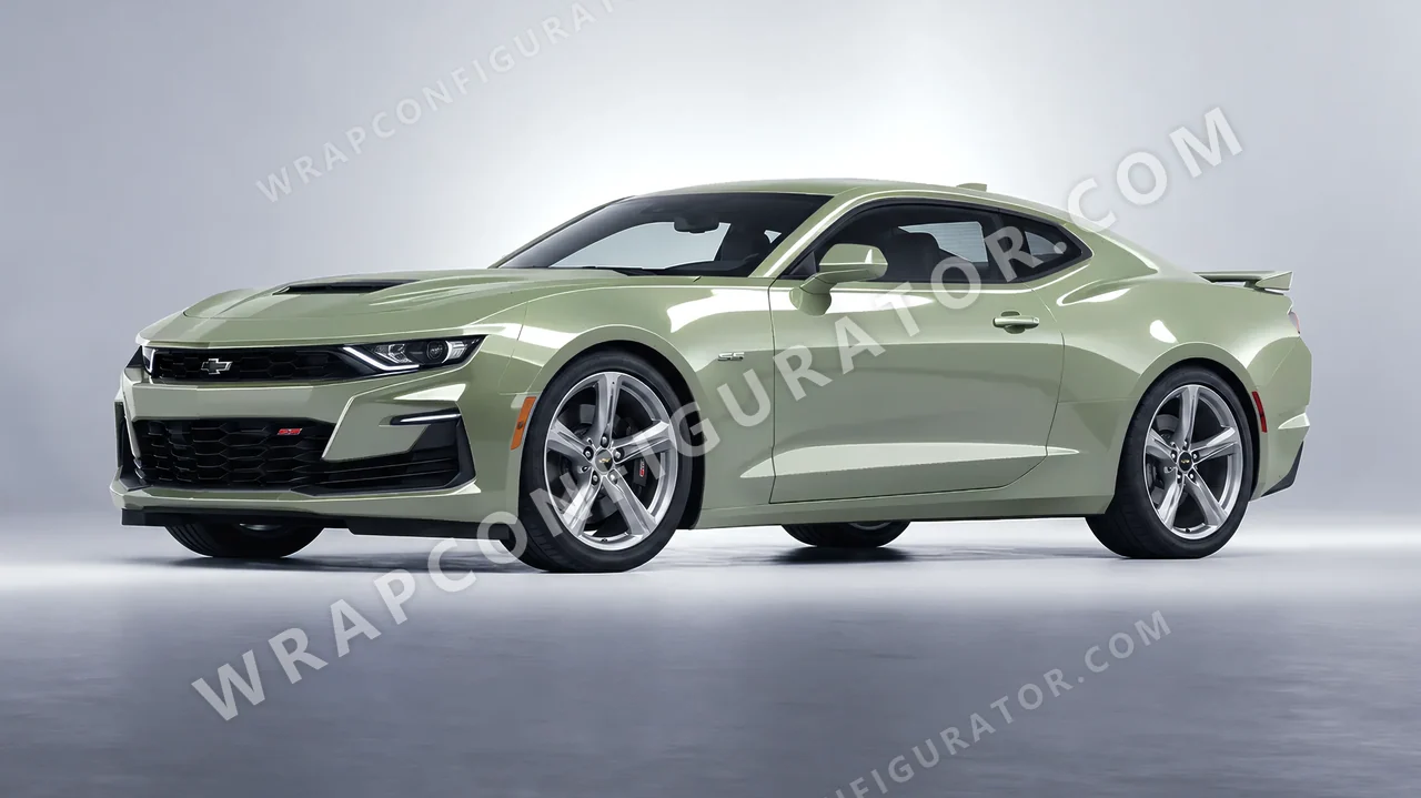 Green Chevrolet Camaro SS 2020 wrapped in Colourshield PPF by HyperPro Shadow Green HGM71-P