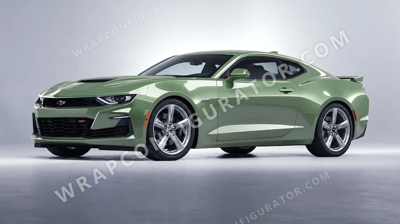 Green Chevrolet Camaro SS 2020 wrapped in Colourshield PPF by HyperPro Spring Green HGM69-P