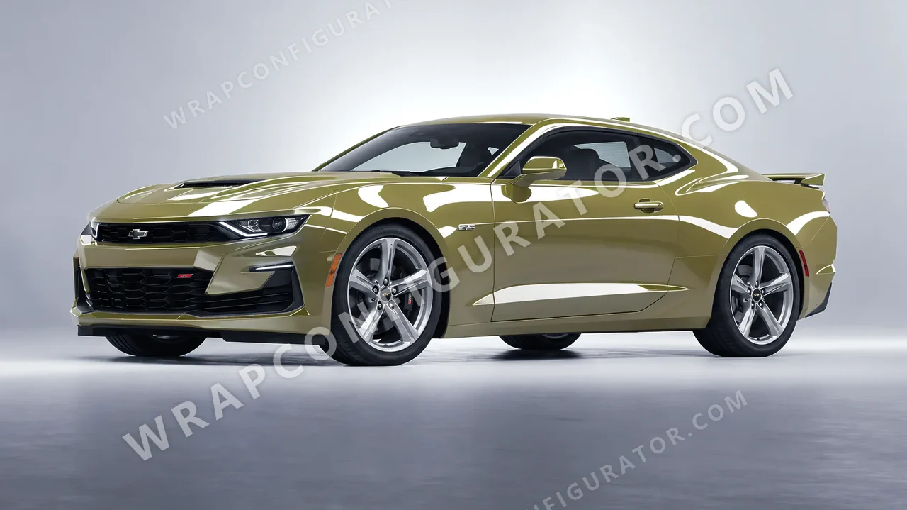 Green Chevrolet Camaro SS 2020 wrapped in Inozetek Dynamic PPF Khaki Green DPPF932