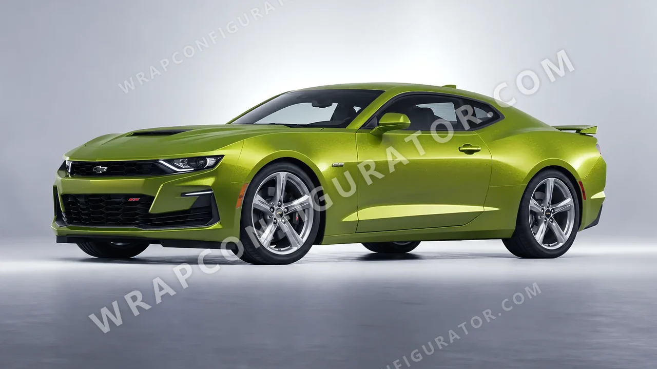 Green Chevrolet Camaro SS 2020 wrapped in KPMF Matt Viper Green K75542