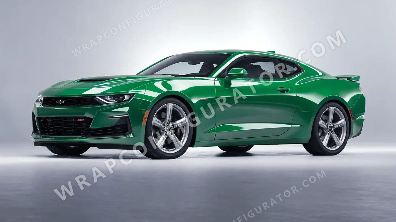 Green Chevrolet Camaro SS 2020 wrapped in ORACAL Police Green 970RA-612G