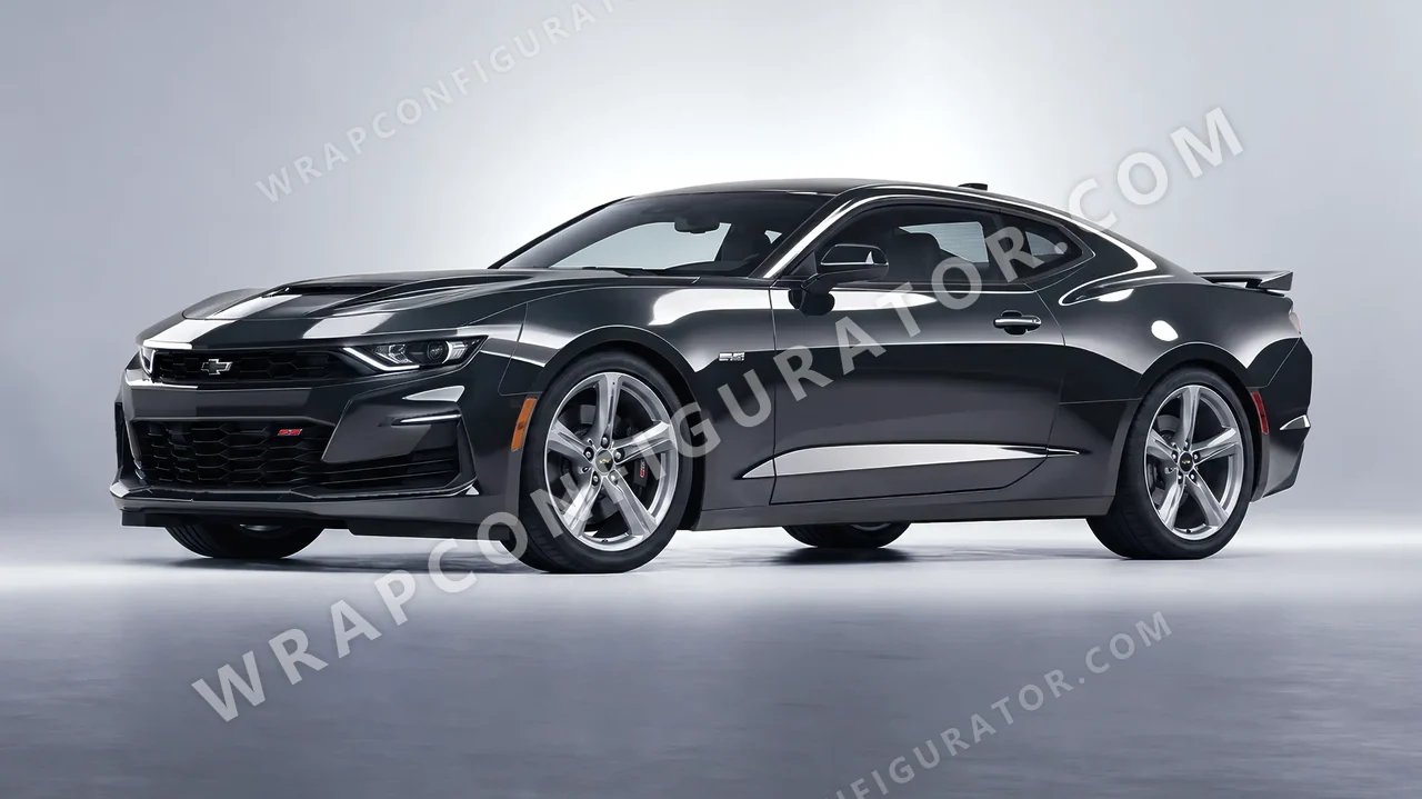 Grey Chevrolet Camaro SS 2020 wrapped in 3M Gloss Anthracite G201