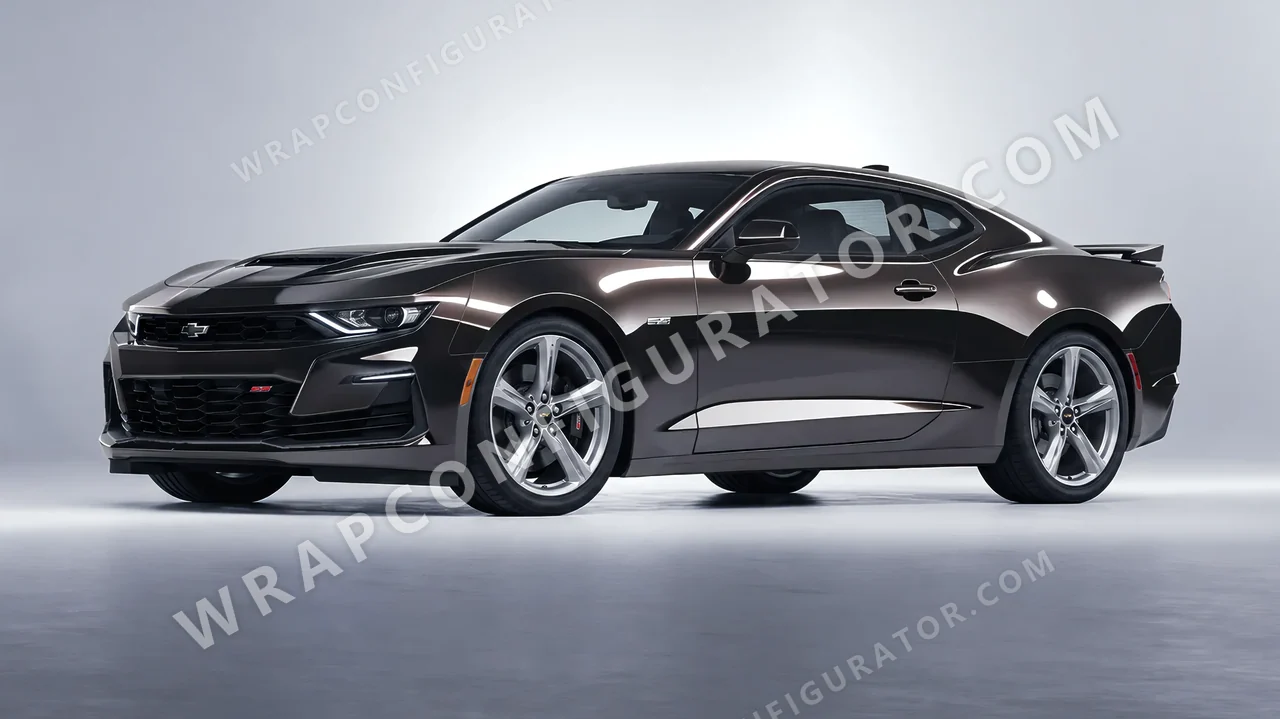 Grey Chevrolet Camaro SS 2020 wrapped in 3M Gloss Charcoal Metallic G211