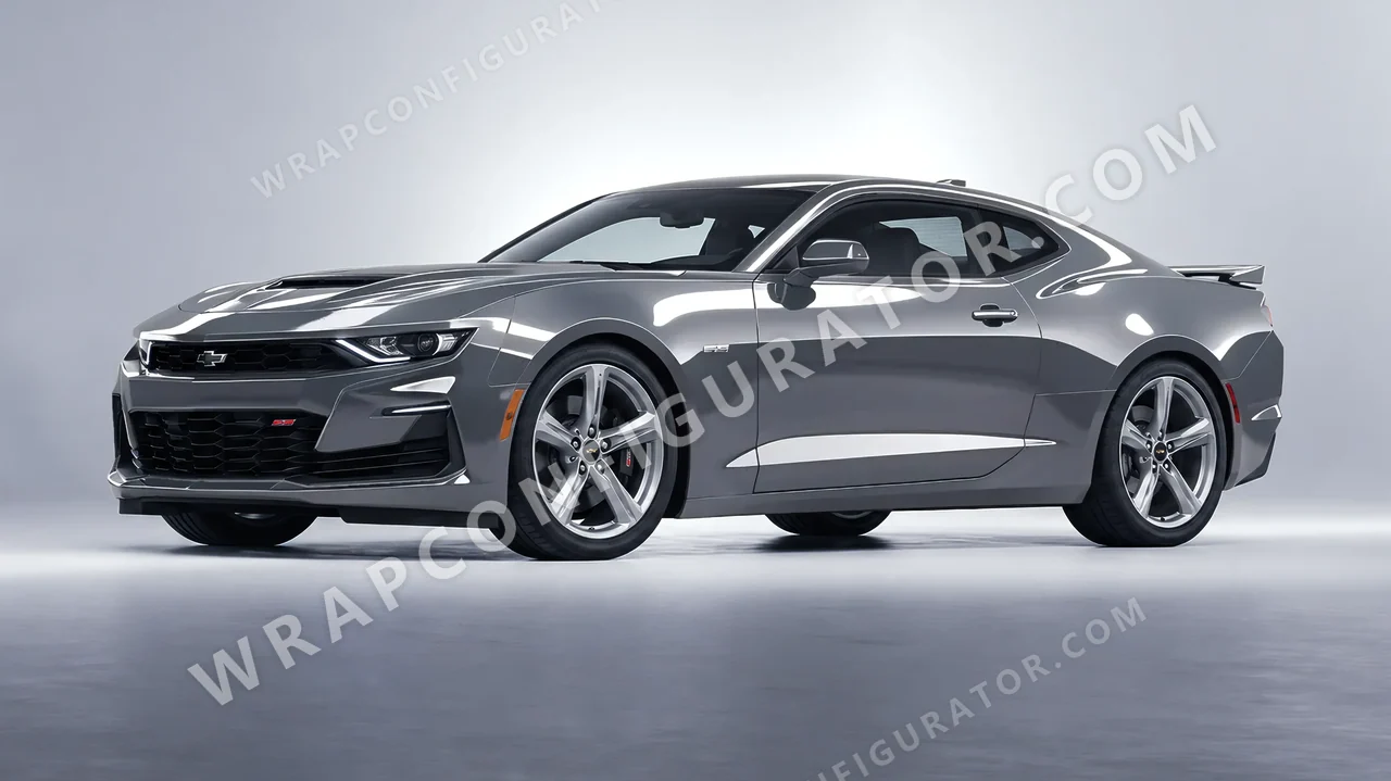 Grey Chevrolet Camaro SS 2020 wrapped in 3M Gloss Storm Gray G31