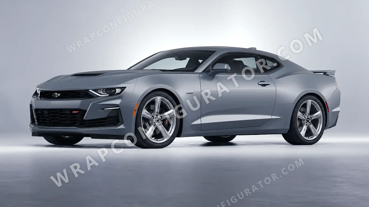 Grey Chevrolet Camaro SS 2020 wrapped in 3M Matte Gray Aluminum M230