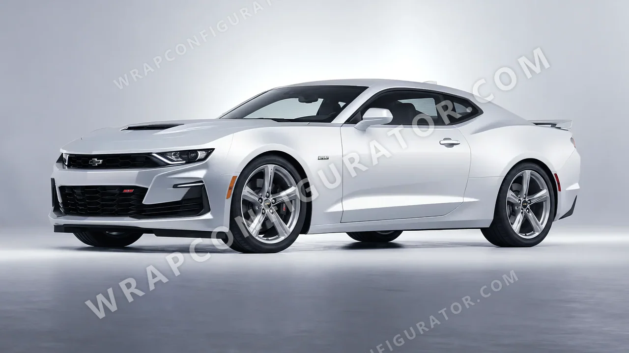 Grey Chevrolet Camaro SS 2020 wrapped in 3M Matte Silver M21