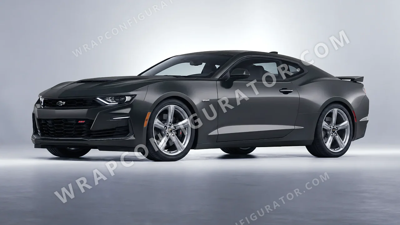 Grey Chevrolet Camaro SS 2020 wrapped in 3M Satin Dark Gray S261