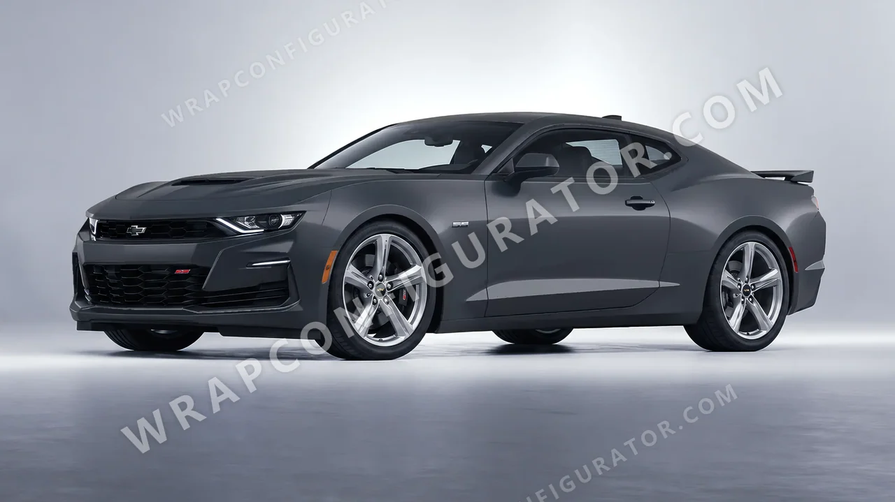 Grey Chevrolet Camaro SS 2020 wrapped in Avery Dennison Dark Grey SW900-856-O