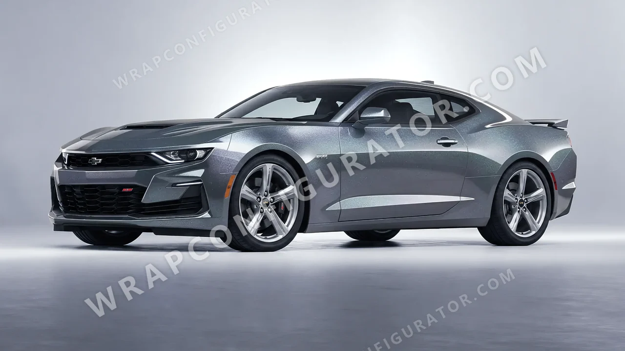 Grey Chevrolet Camaro SS 2020 wrapped in Avery Dennison Pride Prismatic Grey SW900-879-M