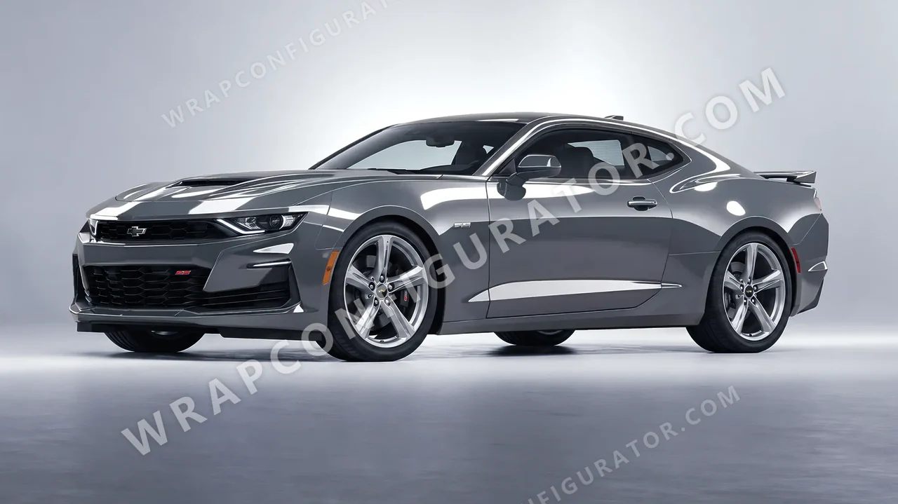 Grey Chevrolet Camaro SS 2020 wrapped in Avery Dennison Rock Grey SW900-821-O