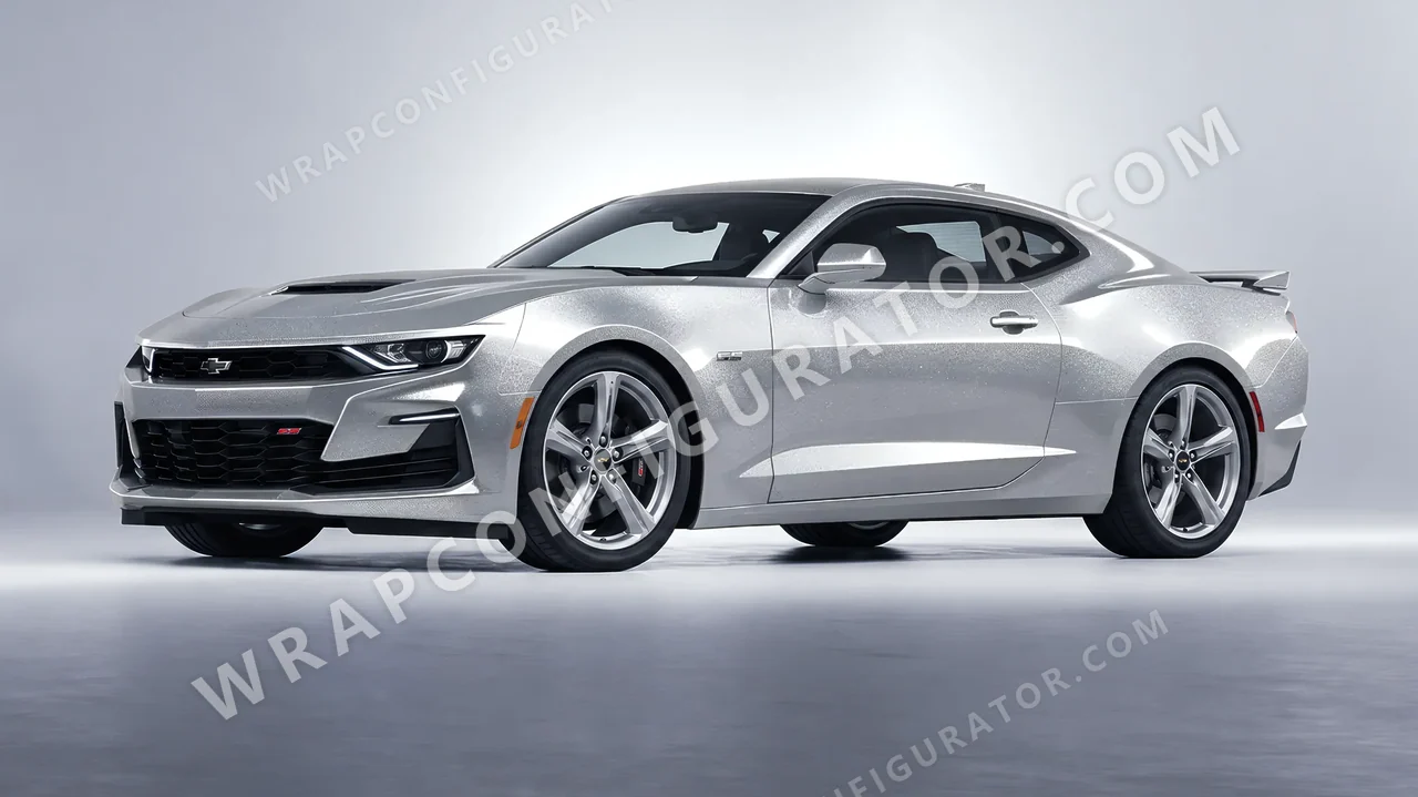 Grey Chevrolet Camaro SS 2020 wrapped in Avery Dennison Silver SW900-803-M