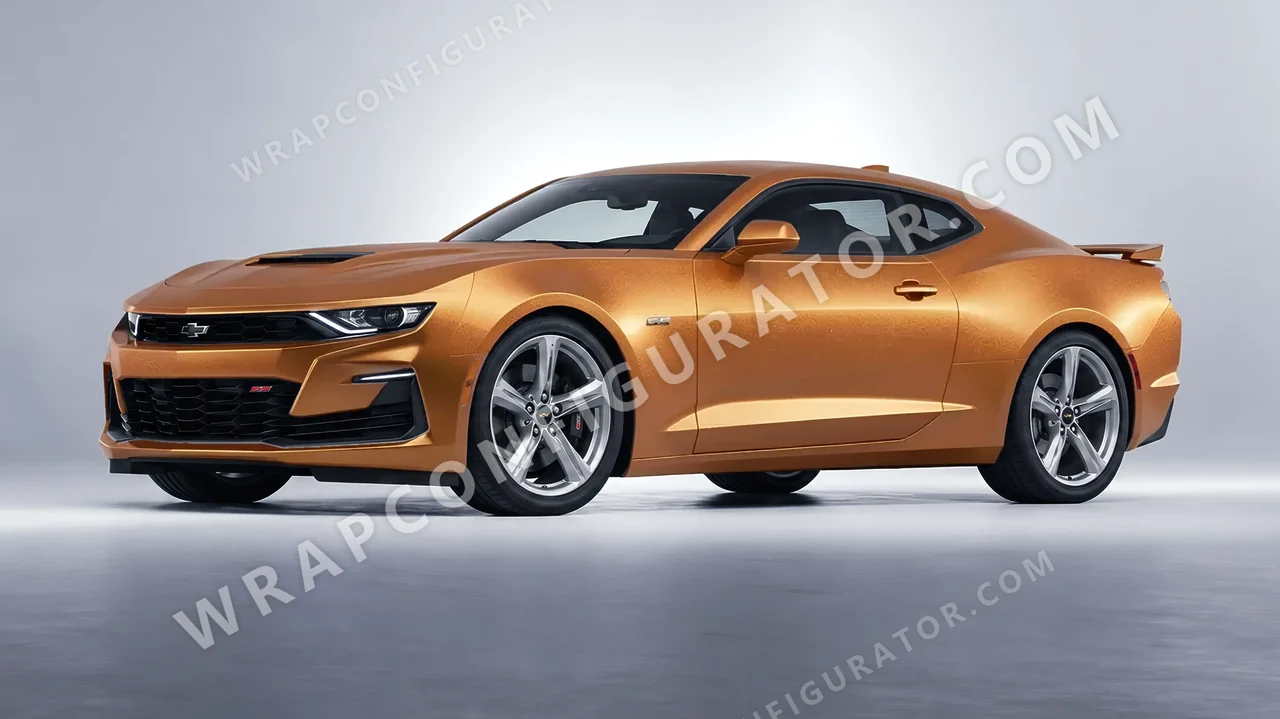 Grey Chevrolet Camaro SS 2020 wrapped in KPMF Matt Iced Amber Titanium K75591