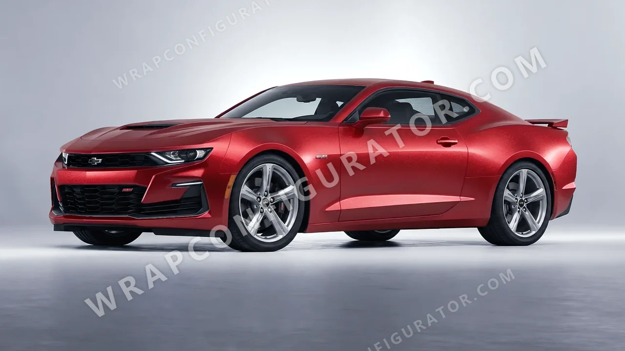 Grey Chevrolet Camaro SS 2020 wrapped in KPMF Matt Iced Red Titanium K75506