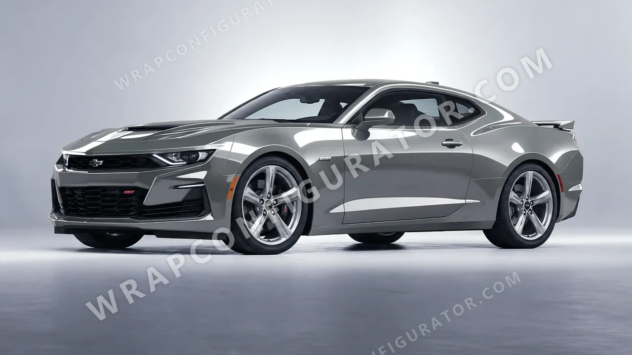 Grey Chevrolet Camaro SS 2020 wrapped in ORACAL Aluminium 970RA-908G