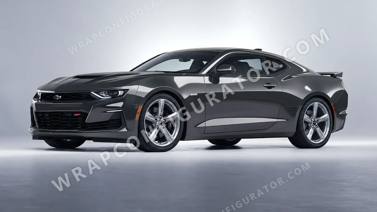 Grey Chevrolet Camaro SS 2020 wrapped in ORACAL Anthracite 970RA-093G