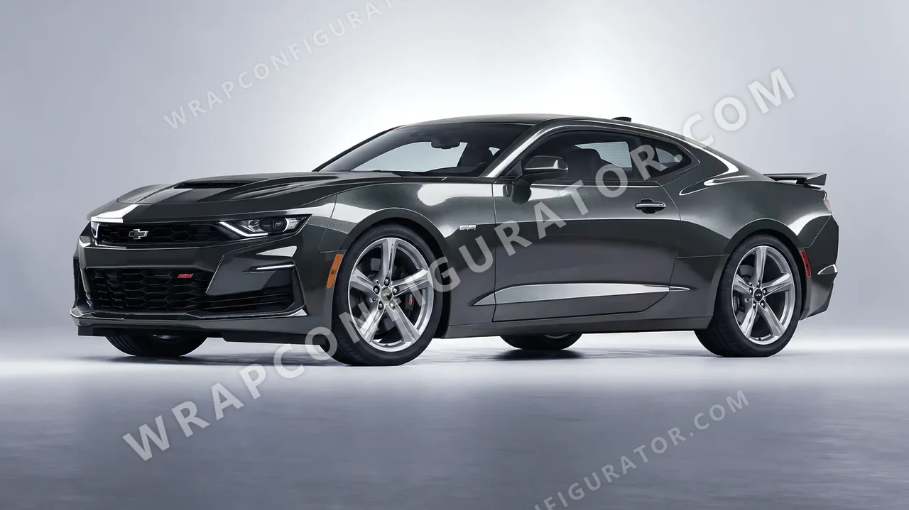 Grey Chevrolet Camaro SS 2020 wrapped in ORACAL Charcoal 970RA-937G