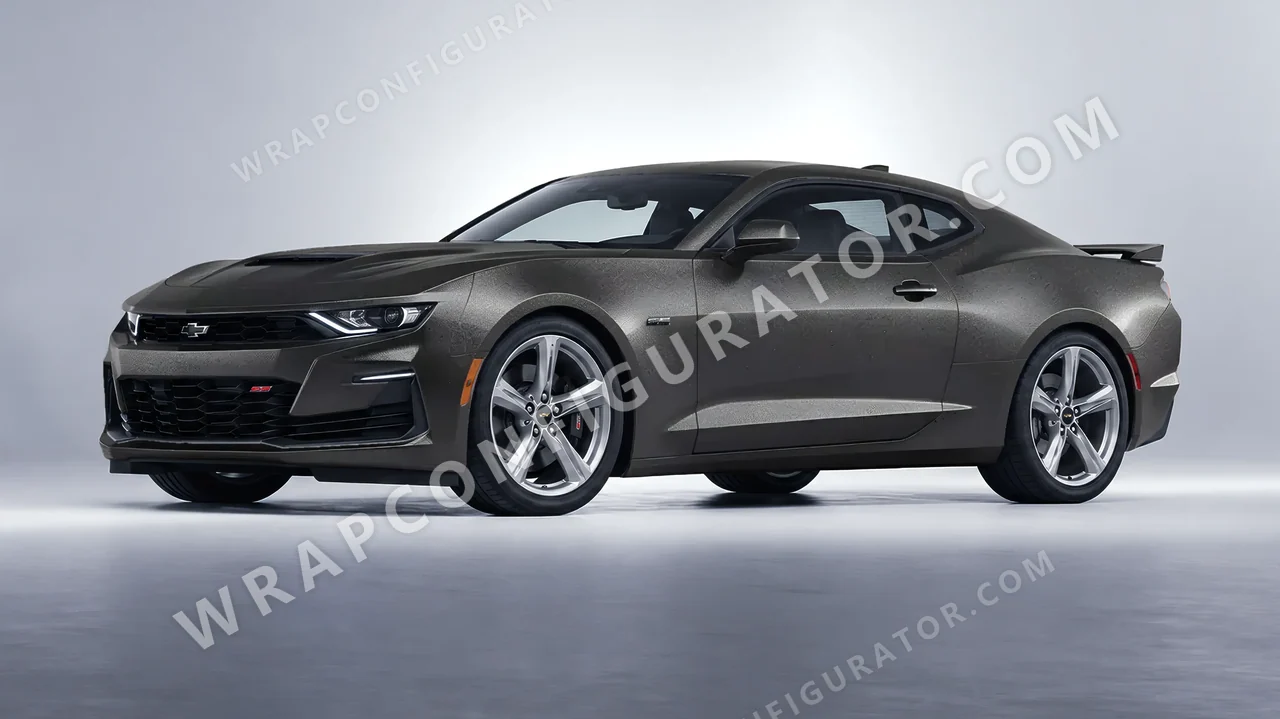 Grey Chevrolet Camaro SS 2020 wrapped in ORACAL Charcoal 970RA-937M