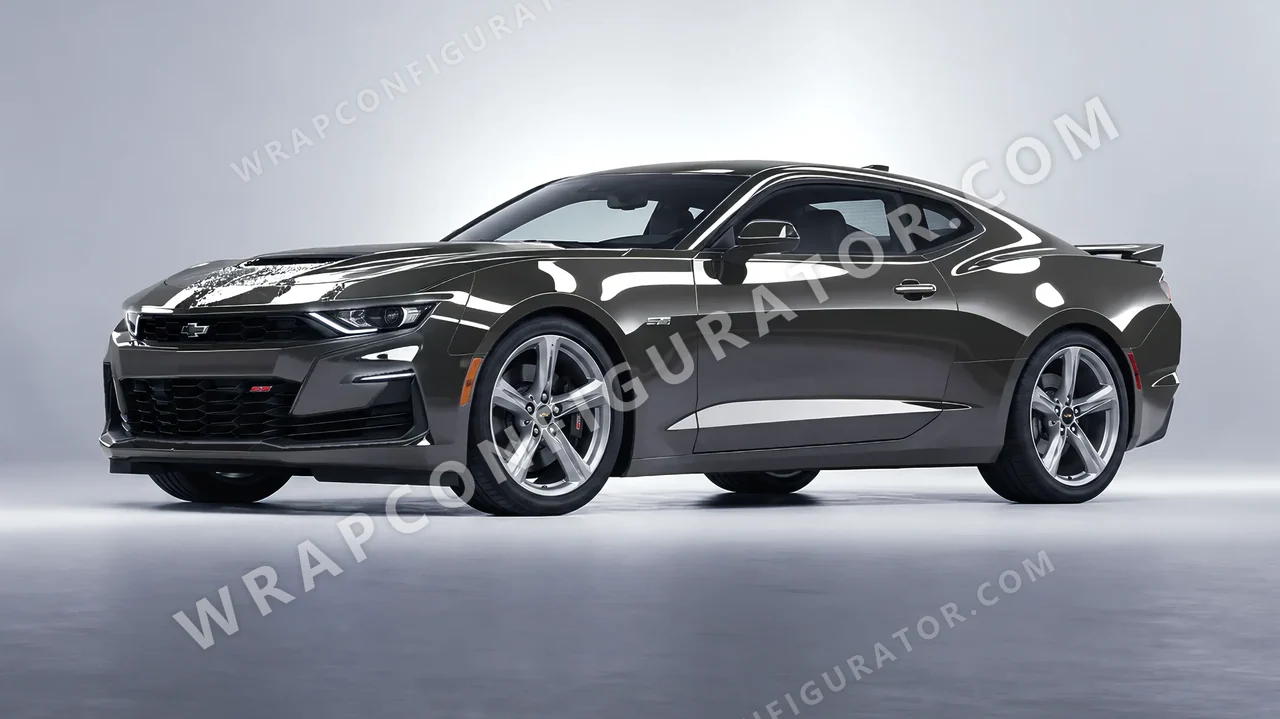 Grey Chevrolet Camaro SS 2020 wrapped in ORACAL Dark Grey 970RA-073G