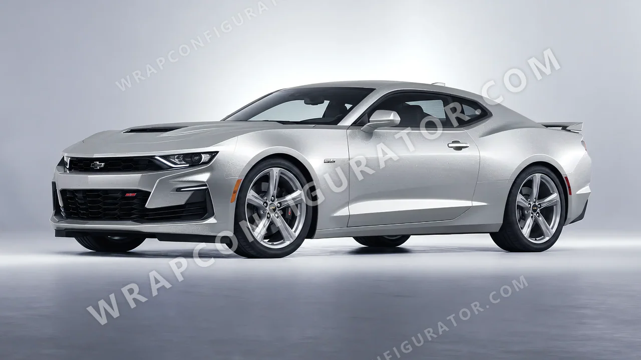 Grey Chevrolet Camaro SS 2020 wrapped in ORACAL Silver Grey 970RA-090M